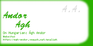 andor agh business card