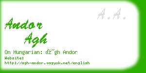 andor agh business card